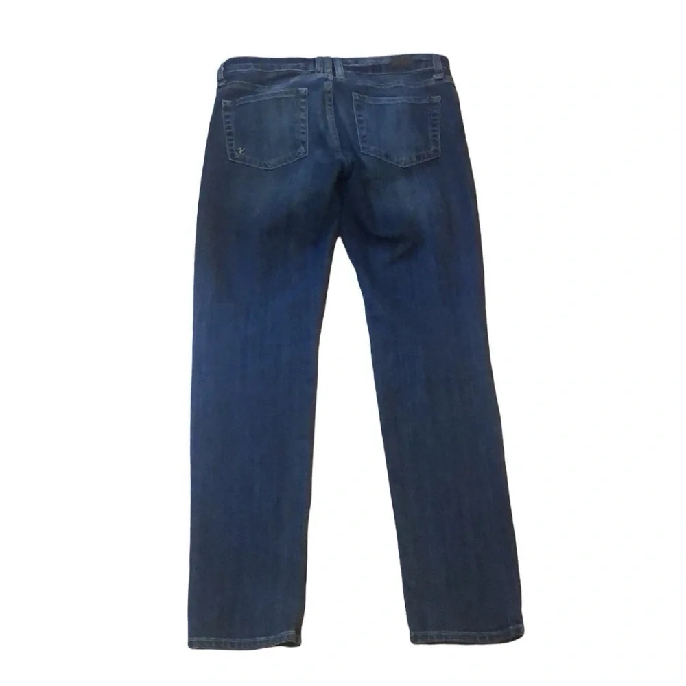 KUT FROM THE KLOTH WOMENS DISTRESSED FIVE POCKET STRAIGHT LEG JEANS BLUE SIZE 4
